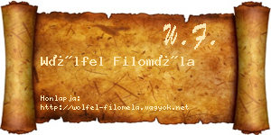 Wölfel Filoméla névjegykártya